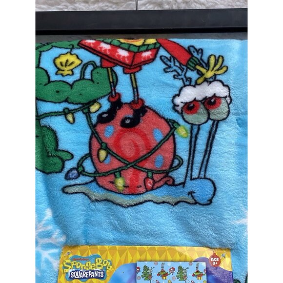 SpongeBob SquarePants Patrick Decorating Christmas Tree Blanket Throw 50 X 70” - Picture 4 of 16